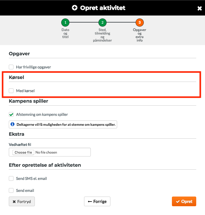 Hvordan tilknytter jeg kørsel til en aktivitet? Hvordan tilknytter jeg kørsel til en aktivitet?