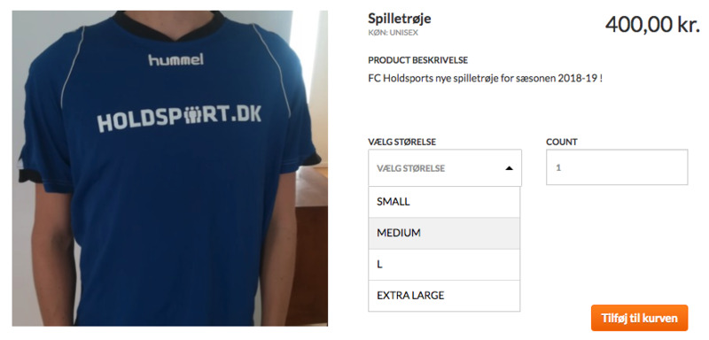 Klubtøj gratis webshop