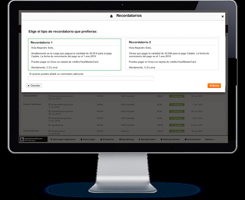 Recordatorios de los pagos Recordatorios de los pagos
