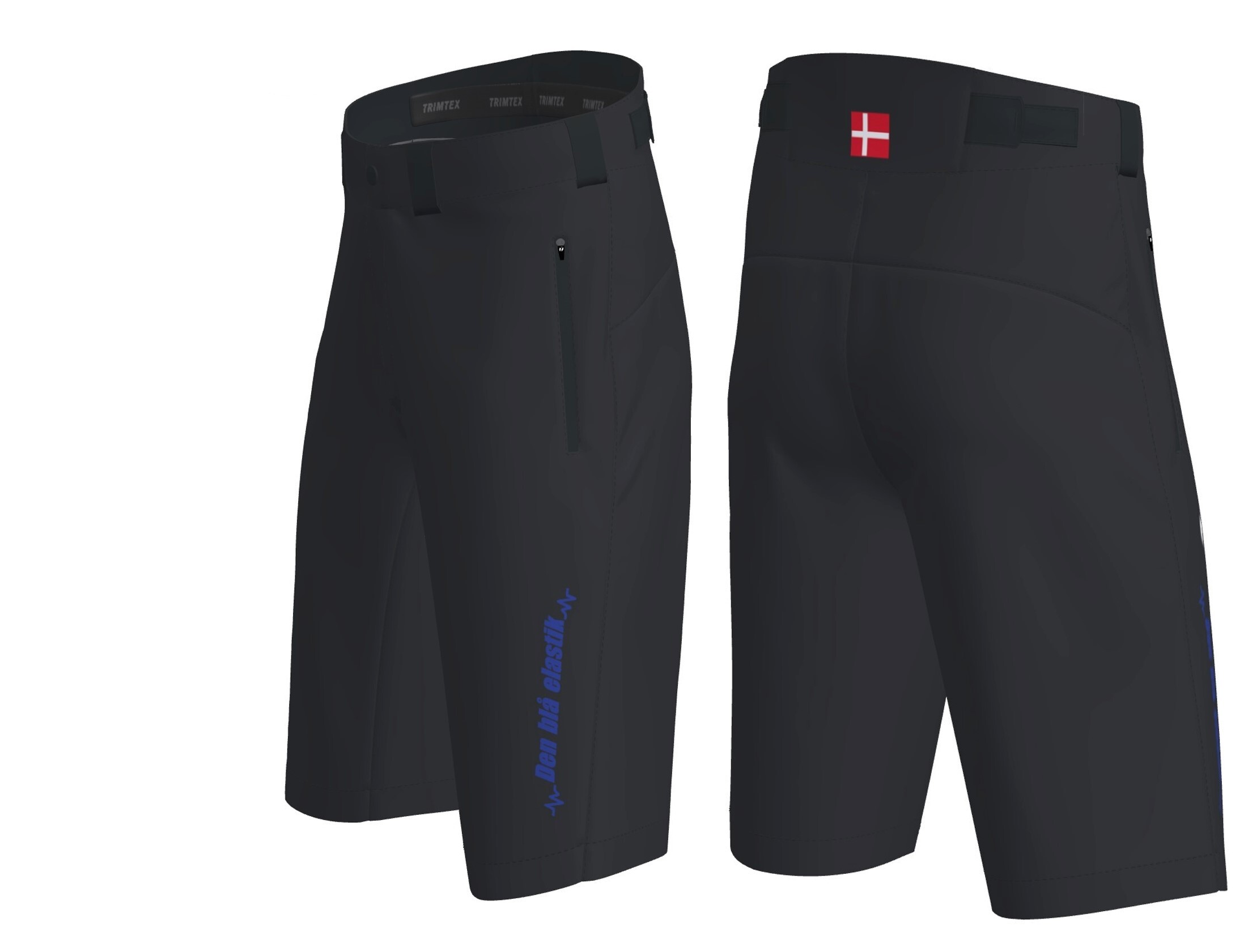 Enduro shorts Den blå elastik Hjerte Motion på mountainbike