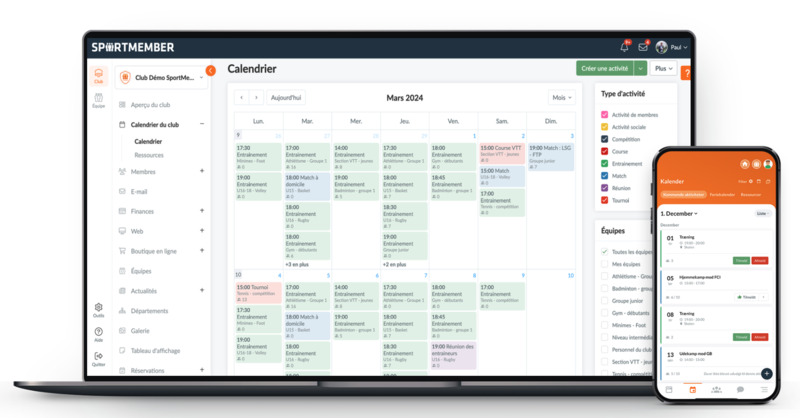 Calendrier SportMember