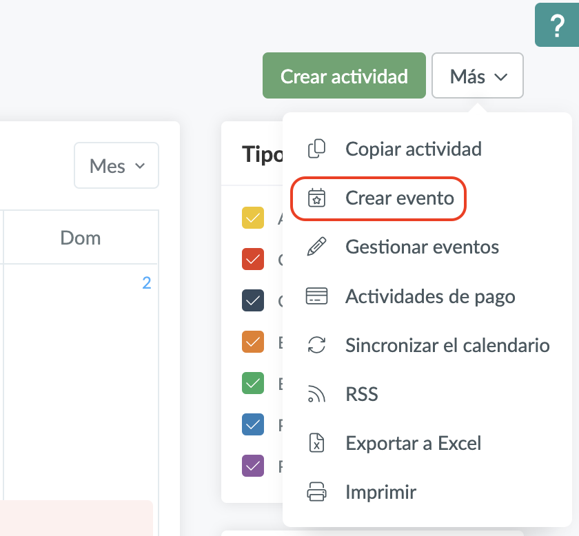 Crear un evento Crear un evento