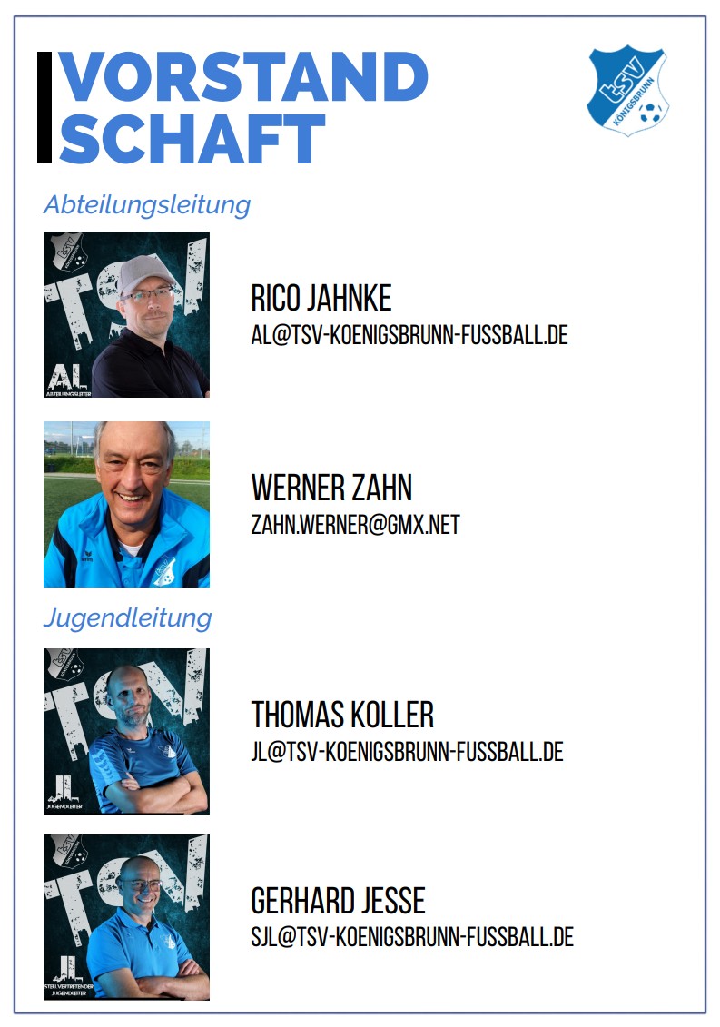 Vorstandschaft Abteilung Fussball TSV Königsbrunn