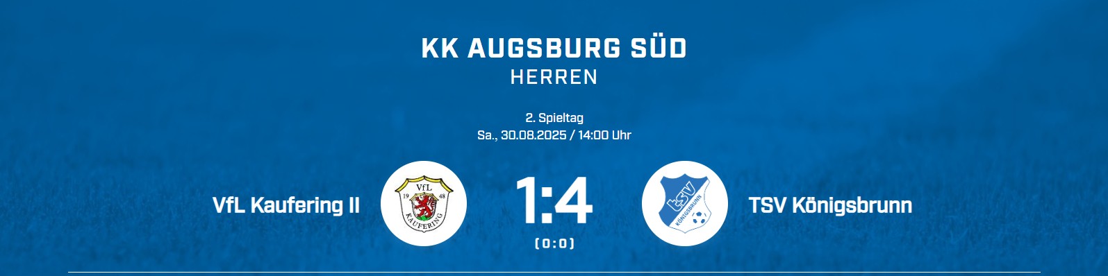 TSV Königsbrunn 1.Mannschaft Fußball - Spielbericht