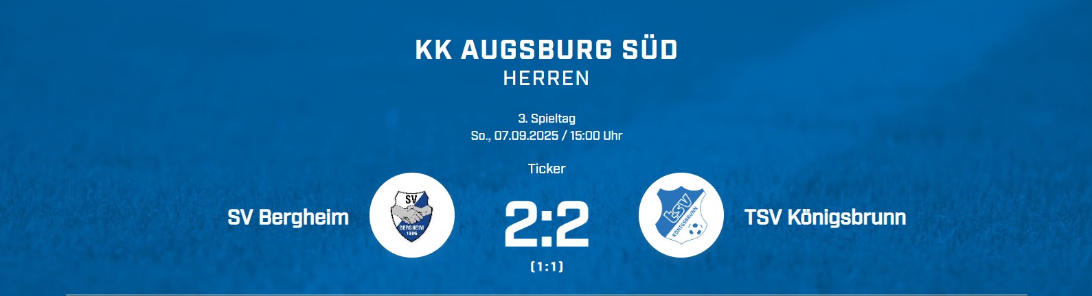 Remis im Topspiel beim SV Bergheim - 1. Mannschaft bleibt ungeschlagen