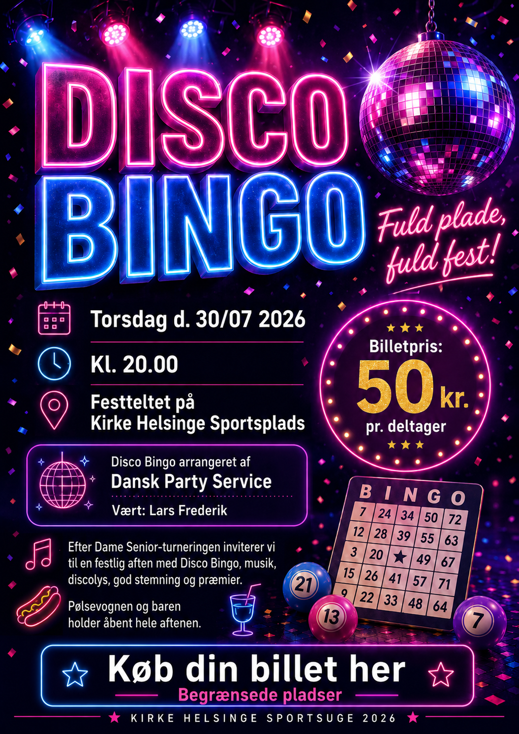 Disco Bingo 30/07 - Sportsugen 2026
