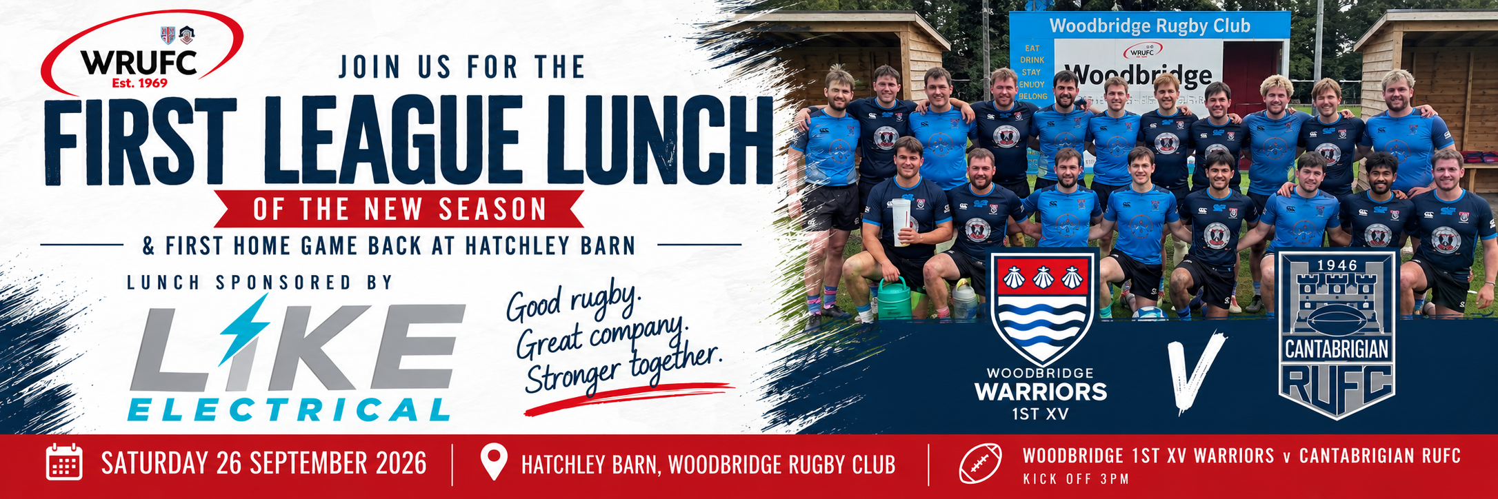First League Lunch of the season - Woodbridge Warriors v Cantabrigian RUFC 